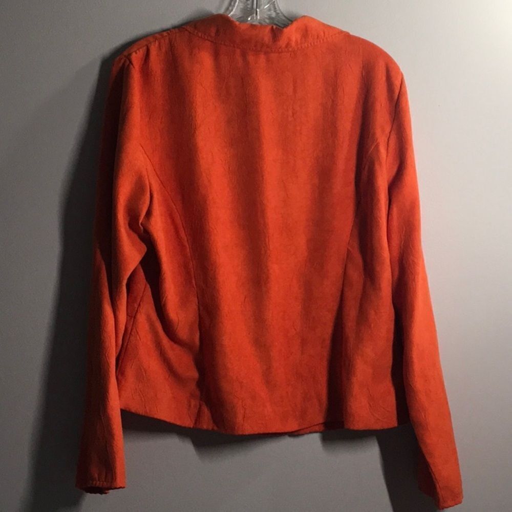 Lightweight orange comfy Requirements jacket size large orange blazer embossed - Picture 11 of 16
